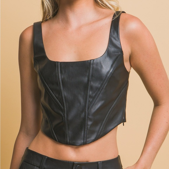 Shannel’s Closet Tops - Faux Leather Corsetry